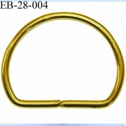 Boucle etrier demi rond métal couleur doré brillant largeur extérieur 2.8 cm intérieur 2.1 cm idéal sangle 20 mm hauteur 2.3 cm