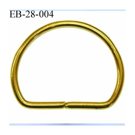 Boucle etrier demi rond métal couleur doré brillant largeur extérieur 2.8 cm intérieur 2.1 cm idéal sangle 20 mm hauteur 2.3 cm