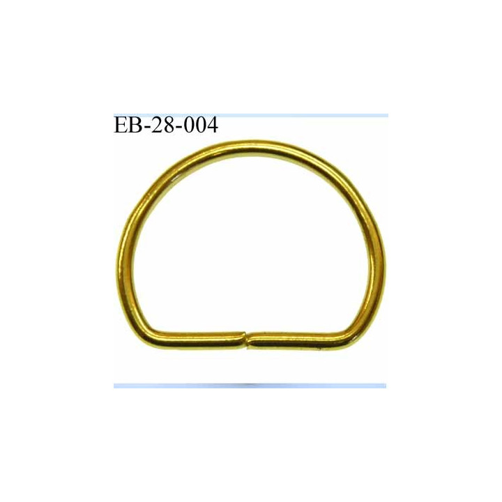 Boucle etrier demi rond métal couleur doré brillant largeur extérieur 2.8 cm intérieur 2.1 cm idéal sangle  20 mm hauteur 2.3 cm