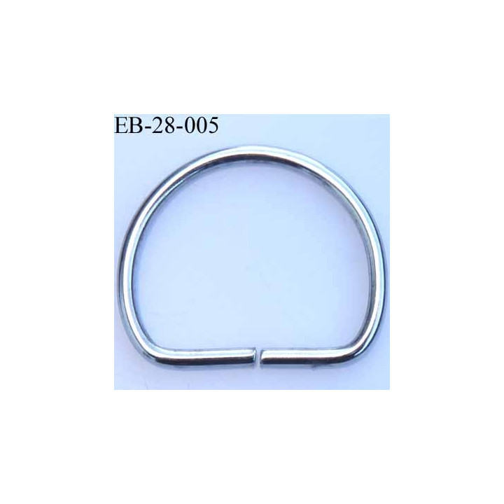 Boucle etrier 1/2 rond métal chromé brillant largeur extérieur 2.8 cm intérieur 2.1 cm idéal pour sangle de 20 mm hauteur 2.3 cm