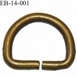 Boucle etrier anneau demi rond métal couleur bronze largeur 1.4 cm intérieur 1.2 cm idéal pour sangle 1 cm hauteur 1.2 cm