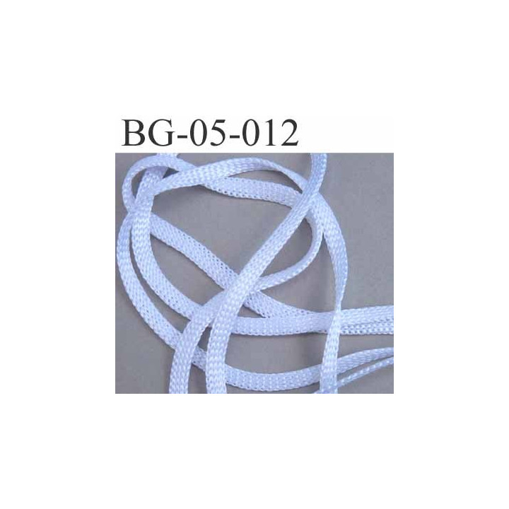 galon cordon ruban a plat largeur 5 mm épaisseur 1.3 mm couleur blanc brillant souple et doux très solide prix au mètre