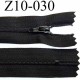 fermeture zip longueur 10 cm couleur noir non séparable largeur 2.8 cm glissière nylon largeur 4 mm
