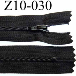 fermeture zip longueur 10 cm couleur noir non séparable largeur 2.8 cm glissière nylon largeur  4 mm