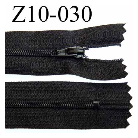 fermeture zip longueur 10 cm couleur noir non séparable largeur 2.8 cm glissière nylon largeur 4 mm