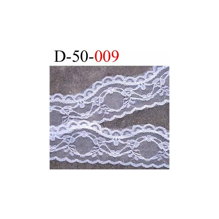 dentelle synthétique blanche largeur 50 mm prix au mètre