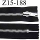 fermeture zip à glissière longueur 15 cm couleur noir non séparable largeur 3 cm glissière métal largeur 6 mm