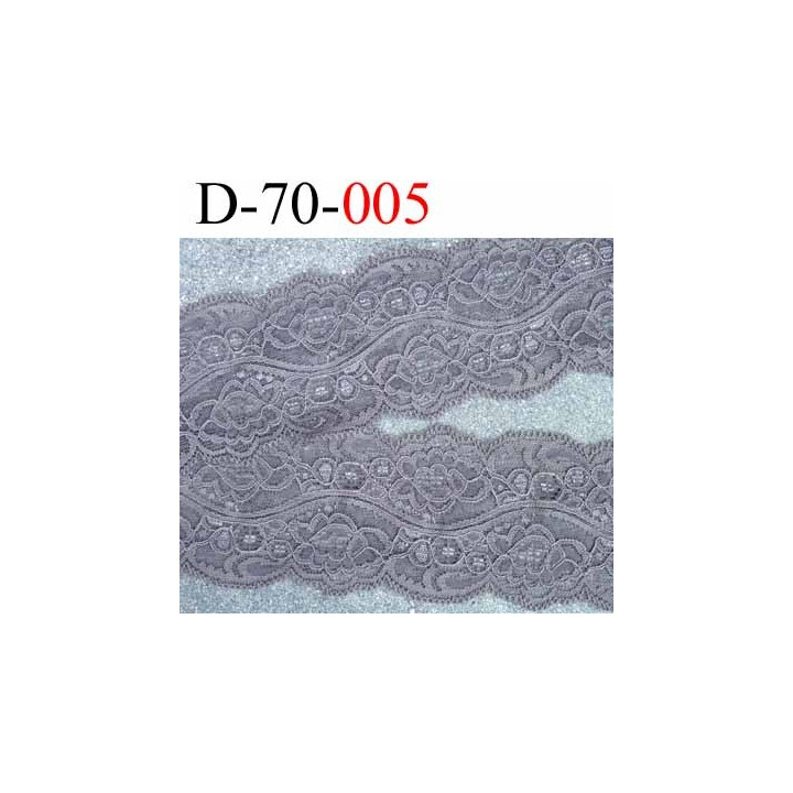 dentelle synthétique couleur taupe vraiment très belle lycra souple et douce style ancien largeur 70 mm prix au mètre