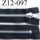 fermeture zip à glissière longueur 12 cm couleur noir non séparable largeur 3 cm glissière métal largeur 6 mm