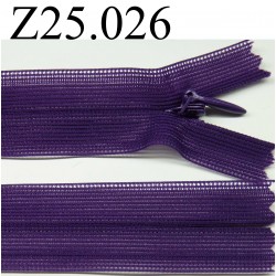 fermeture zip invisible 25 cm couleur violet non séparable zip nylon