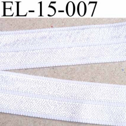 élastique plat  pré plié au centre superbe souple belle qualité couleur blanc très brillant largeur 15 mm vendu au mètre