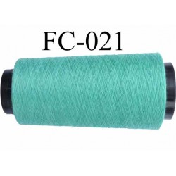 Cone de fil polyester fil n°120 couleur vert longueur du cone 5000 mètres bobiné en France