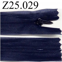 fermeture éclair invisible 25 cm couleur bleu non séparable zip nylon