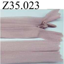 fermeture éclair invisible longueur 35 cm couleur rose non  séparable zip nylon  largeur 2.5 cm 