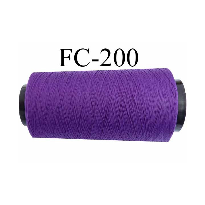 Cone de fil mousse polyamide fil n° 120 couleur violet  longueur du cone 5000 mètres bobiné en France