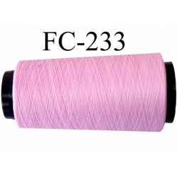 Cone de fil mousse texturé polyester fil n°120 couleur rose bonbon longueur du cone 1000 mètres bobiné en France