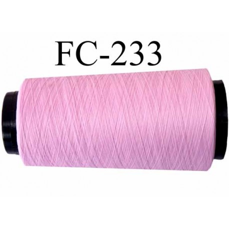 Cone de fil mousse polyester fil n°120 couleur rose bonbon longueur du cone 2000 mètres bobiné en France