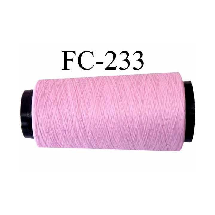 Cone de fil mousse polyester fil n°120 couleur rose bonbon longueur du cone 2000 mètres bobiné en France