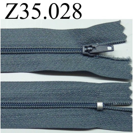 fermeture éclair  longueur 35 cm couleur  gris non  séparable zip nylon  largeur 2.5 cm