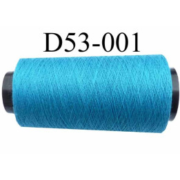 Cone ( en Destockage ) de fil  polyester  fil n°35 couleur bleu longueur du cone 1000 mètres bobiné en France