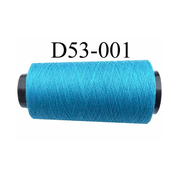 Cone ( en Destockage ) de fil  polyester  fil n°35 couleur bleu longueur du cone 1000 mètres bobiné en France