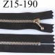 fermeture zip à glissière longueur 15 cm couleur noir non séparable largeur 2.6 cm glissière métal largeur 4.5 mm 