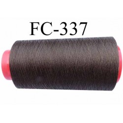 Cone de fil polyester continu fil n°80 couleur marron bronze lumineux longueur du cone 2000 mètres bobiné en France