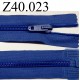 fermeture éclair longueur 40 cm couleur bleu séparable zip nylon largeur 3.2 cm largeur du zip 5 mm 