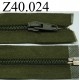 fermeture éclair longueur 40 cm couleur vert kaki séparable zip nylon largeur 3.2 cm largeur du zip 5 mm