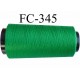 Cone de fil mousse texturé polyester fil n°120 couleur vert longueur 2000 mètres bobiné en France