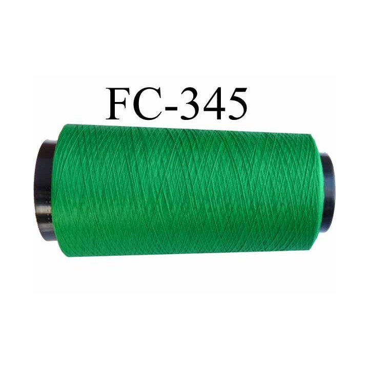 Cone de fil mousse texturé polyester fil n°120 couleur vert  longueur  2000 mètres bobiné en France
