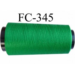 Cone de fil mousse texturé polyester fil n°120 couleur vert longueur 5000 mètres bobiné en France