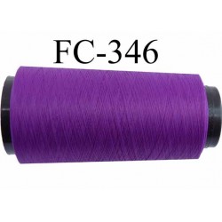 Cone de fil mousse texturé polyester fil n°120 couleur violet longueur 2000 mètres bobiné en France