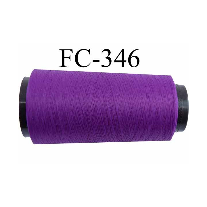Cone de fil mousse texturé polyester fil n°120 couleur violet  longueur  2000 mètres bobiné en France