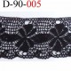 dentelle noir crochet 100% coton très belle motif fleur largeur 90 mm couleur noir souple prix au mètre