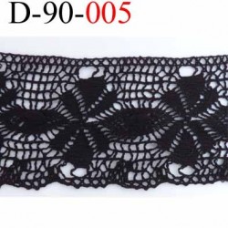 dentelle crochet 100% coton très belle largeur 95 mm couleur noir souple prix au mètre