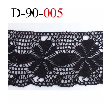 dentelle crochet 100% coton très belle largeur 95 mm couleur noir souple prix au mètre