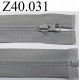 fermeture éclair longueur 40 cm couleur gris séparable zip nylon largeur 2.8 cm largeur du zip 4 mm 