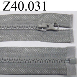 fermeture éclair  longueur 40 cm couleur gris  séparable zip nylon largeur 2.8 cm largeur du zip 4 mm  