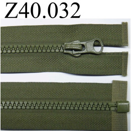 fermeture éclair  longueur 40 cm couleur vert  séparable zip nylon largeur 2.8 cm largeur du zip 4 mm