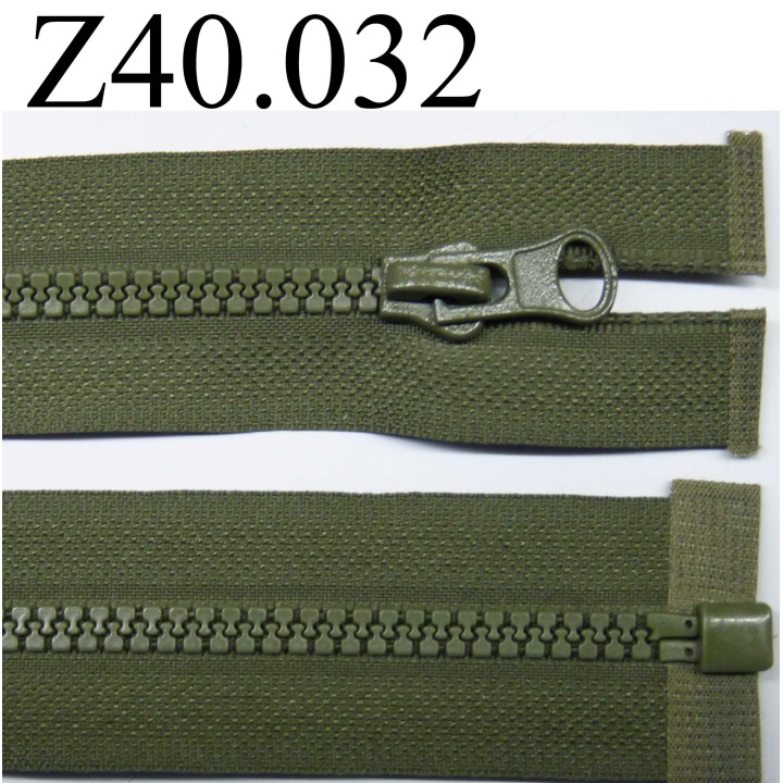 fermeture éclair  longueur 40 cm couleur vert  séparable zip nylon largeur 2.8 cm largeur du zip 4 mm