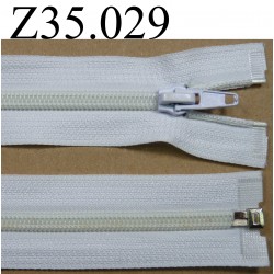 fermeture éclair longueur 20 cm couleur blanc séparable zip nylon largeur 3 cm largeur du zip 5 mm