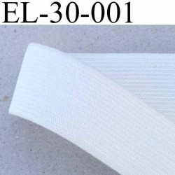 élastique plat très belle qualité couleur blanc largeur 30 mm vendue au mètre