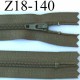 fermeture zip de marque longueur 18 cm couleur vert kaki non séparable zip nylon largeur 2.5 cm largeur