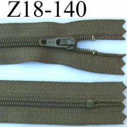 fermeture zip de marque longueur 18 cm couleur vert kaki non séparable zip nylon largeur 2.5 cm largeur