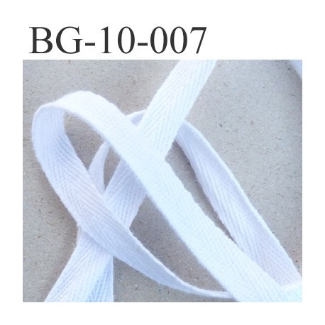 biais galon ruban couleur blanc largeur 11 mm vendu au mètre