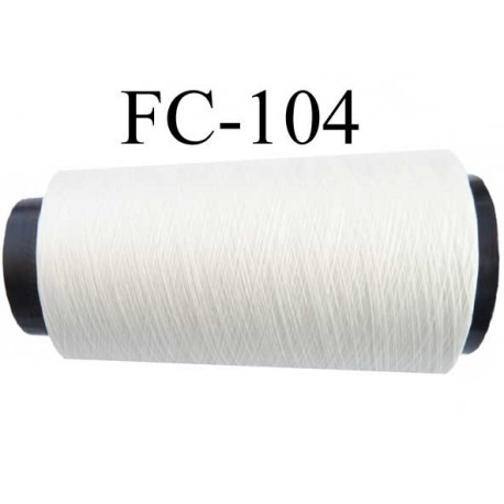 Cone de fil polyester continu fil n°80/2 couleur blanc longueur du cone 1000 mètres bobiné en France