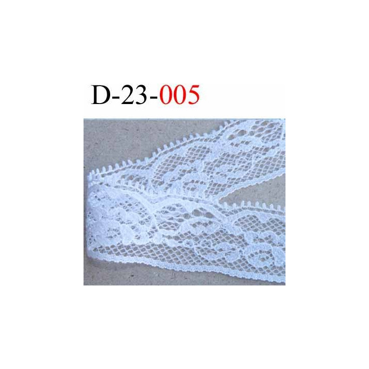 dentelle synthétique souple style coton largeur 23 mm couleur blanc prix au mètre 