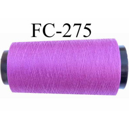 Cone de fil très résistant n° 35 polyester continu fushia violine brillant superbe  longueur 1000 mètres bobiné en France