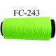cone de fil mousse texturé polyester fil n°120 couleur vert fluo longueur du cone 1000 mètres bobiné en France